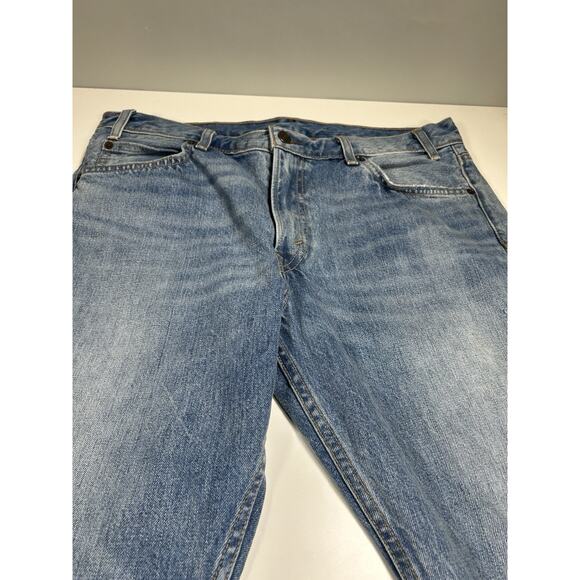 Levi’s 505 Orange Tab Jeans Men’s 32x27 Straight Leg Y2K Blue Denim Classic Fit - Picture 4 of 16